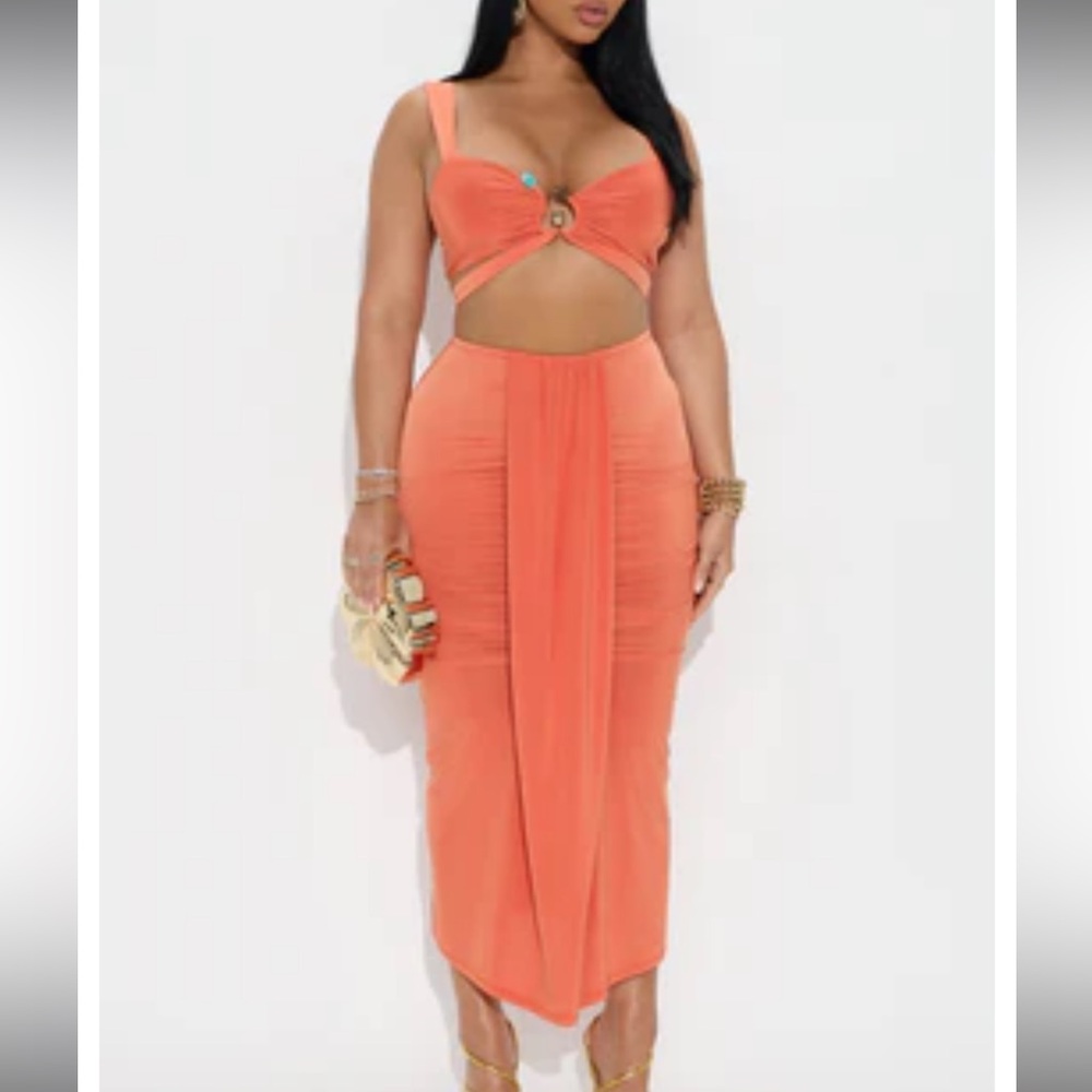 Orange Skirt Set